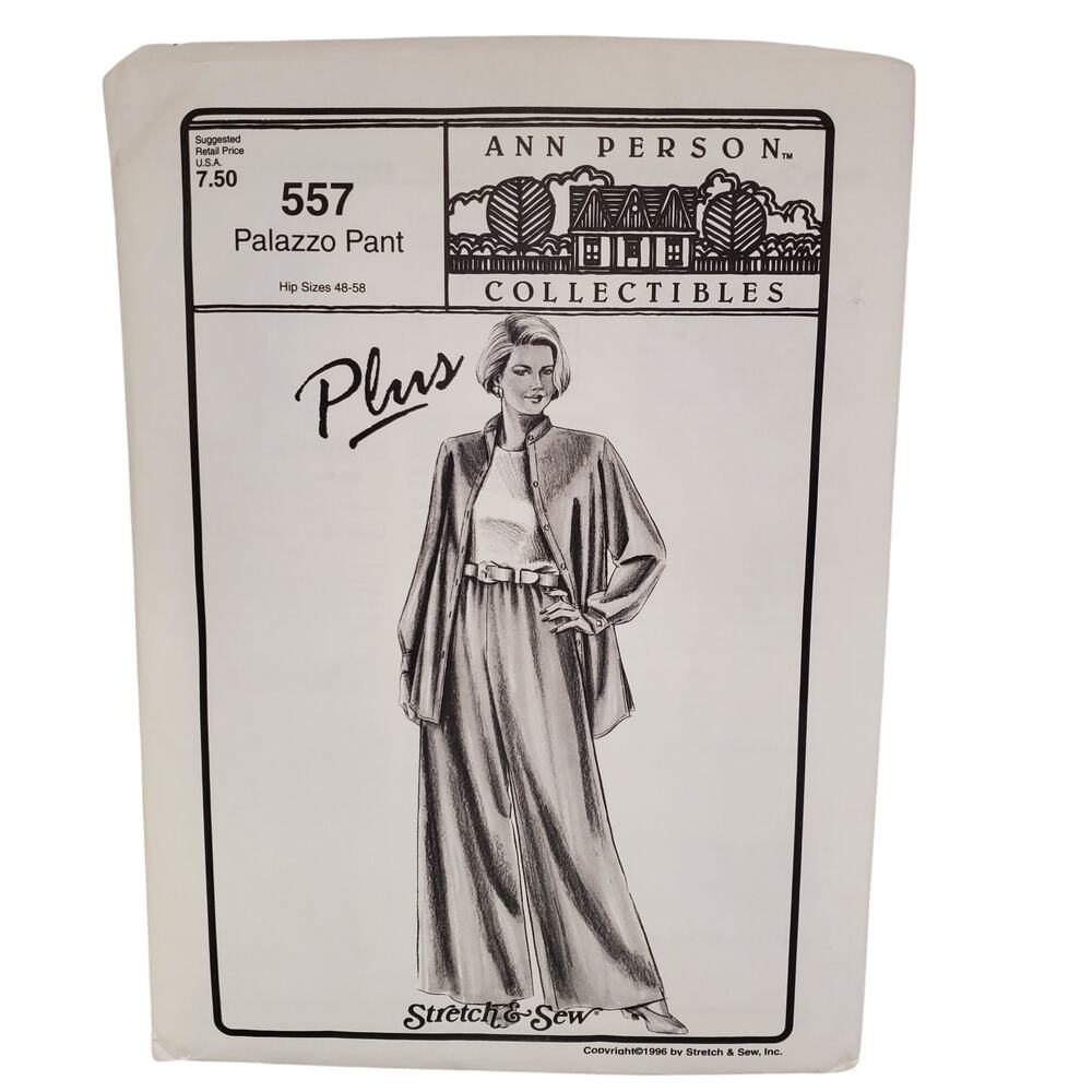 Stretch & Sew Plus Size Palazzo Pants Ann Person Collectibles Sewing UNCUT